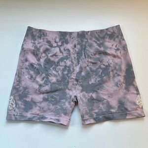 Darc Sport Pink and Gray Tie-Dye Bike Shorts Size L , 1/500